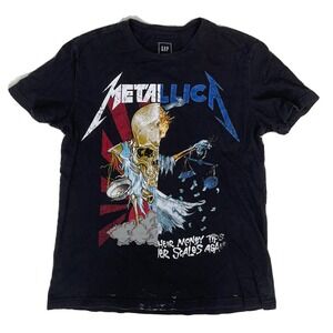 Metallica "Their Money Tips Her Scales Again" T-Shirt Men Small Black Gap Cotton